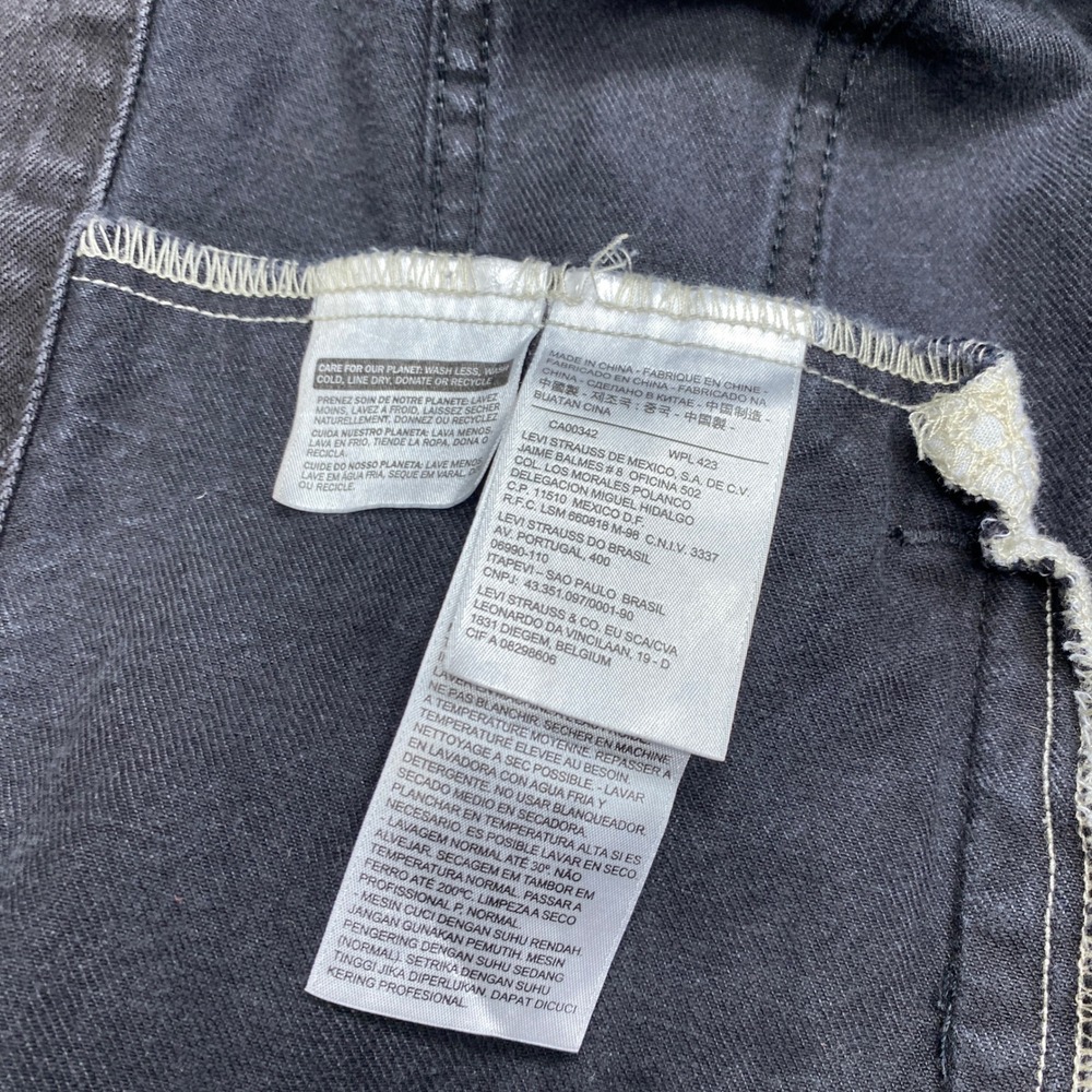 Levi's Trucker Jacket Mens XL‎ Black Denim Cotton Button Front Coat - Picture 3 of 7